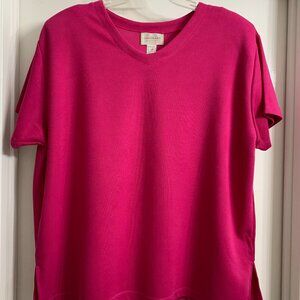 Capistrano Brand Women's Hot Pink Ribbed Material Blouse, Size 22/24, NWT